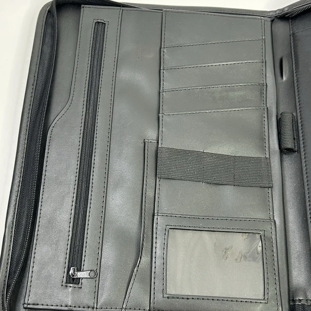 Portfolio Boston University Black Embossed Front Organizational Pockets